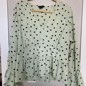Polka Dot Peplum Blouse